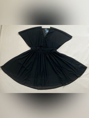 Torrid Chiffon Smocked Waist Cover-Up Dress Deep Black NWT Size 00